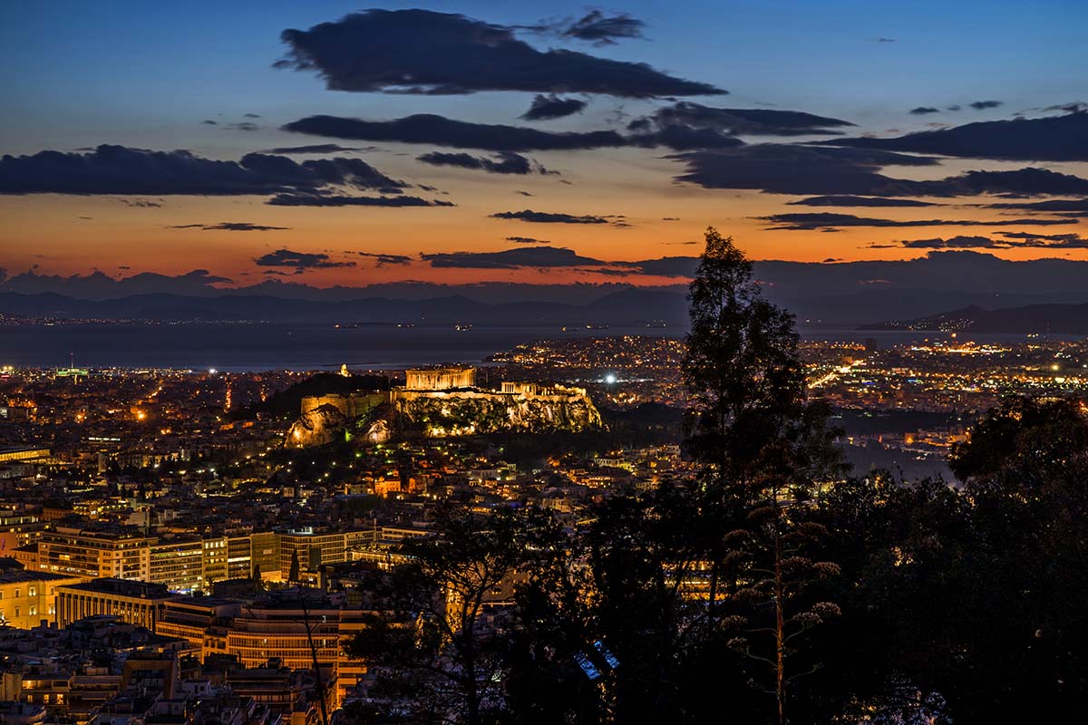 More Greece The panoramic view of the city of Athens, Greece from the top of Lycabettus hill