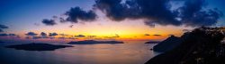 More Greece Cyclades islands panorama after sunset including Volcano, Thirasia and Santorini